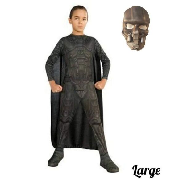 Man Of Steel General Zod Childs Costume & Mask Deluxe Halloween Cosplay LG NWT - Picture 1 of 7